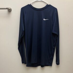 Nike Dark Blue Long Sleeve Top with White Swoosh